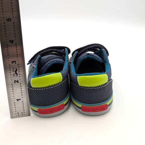 See Kai Run Waylon Hook & Loop Sneaker Shoes Kids' Navy/Lime Size US11 EU28 - Picture 4 of 12